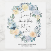 妊娠このベビーを明らかにするフローラ ワインラベル (シングルラベル)