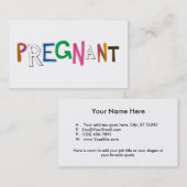 妊娠したおもしろいの母を期待する多彩な単語の芸術 名刺 (正面/裏面)