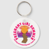 妊娠した女の子サマーカスタムクリスチャンの母になる キーホルダー (裏面)