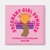 妊娠した女の子サマーカスタムクリスチャンの母になる マグネット (正面)