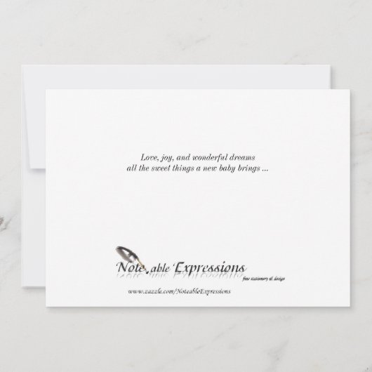 妊娠した腹ベビーのスケッチの発表 案内状 (裏面)