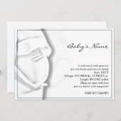 妊娠した腹ベビーのスケッチの発表 案内状 (正面/裏面)