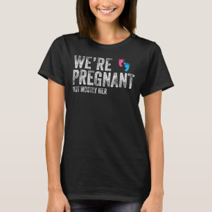 妊娠しているメンズのカップルが、彼女の期待の大半 Tシャツ