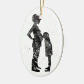 妊娠している母親と娘 セラミックオーナメント (左)
