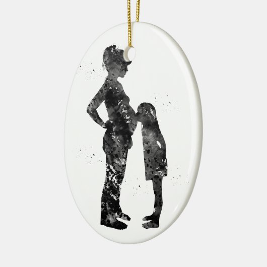妊娠している母親と娘 セラミックオーナメント (左)