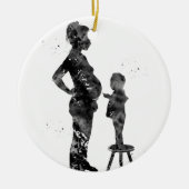 妊娠している母親と息子 セラミックオーナメント (正面)