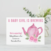 妊娠している赤ん坊の女の子を期待 案内状 (スタンド正面)