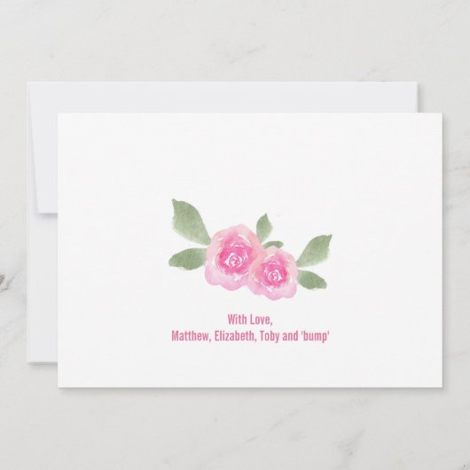 妊娠している赤ん坊の女の子を期待 案内状 (裏面)