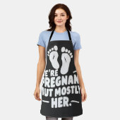 妊娠してるけど妊娠おもしろいパパ エプロン (着用した状態)