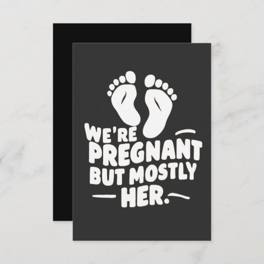 妊娠してるけど妊娠おもしろいパパ 招待状 (正面/裏面)