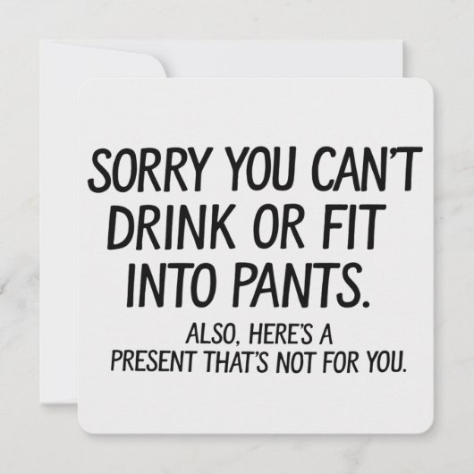 妊娠で飲酒もパンツも履けないの残念 招待状 (正面)