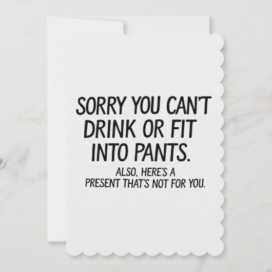 妊娠で飲酒もパンツも履けないの残念 招待状 (正面)