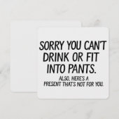 妊娠で飲酒もパンツも履けない残念 招待状 (正面/裏面)