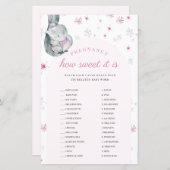 妊娠どのように甘いピンクの赤ちゃんシャワーのゲーム (正面/裏面)