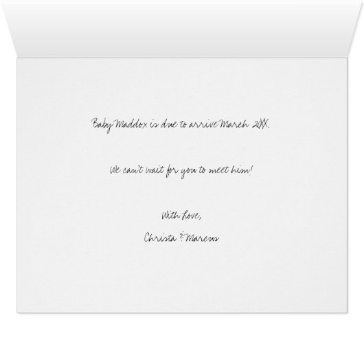 妊娠のお知らせフォトカードを期待している (内部横(下))