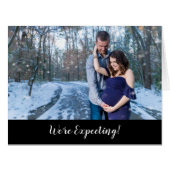 妊娠のお知らせフォトカードを期待している (正面横)