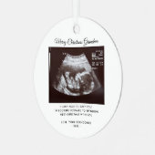 妊娠のお知らせ祖母クリスマス記念品 メタルオーナメント (正面左)