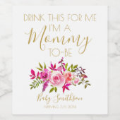 妊娠のお知らせ私は私のためにこれを飲む ワインラベル (シングルラベル)