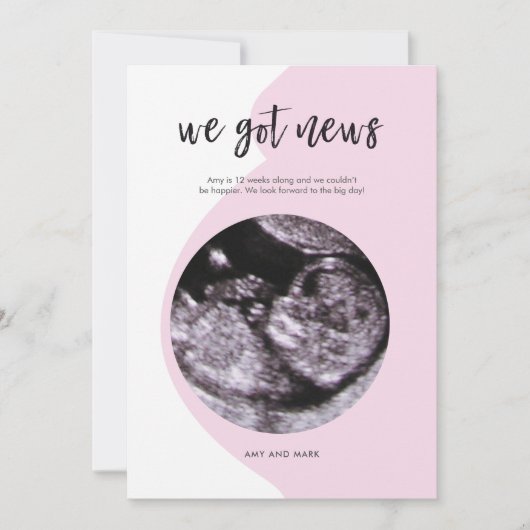 妊娠のお知らせ 招待状 (正面)