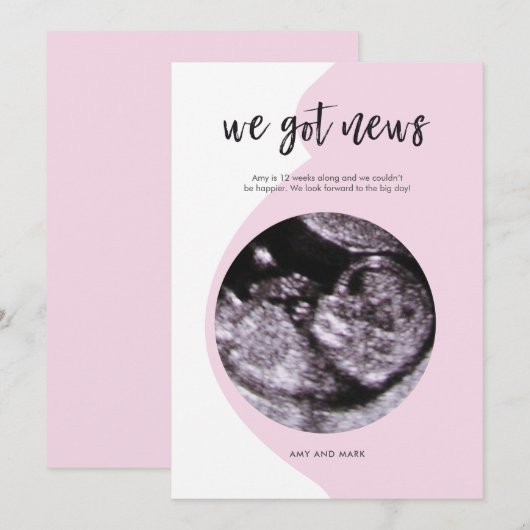 妊娠のお知らせ 招待状 (正面/裏面)