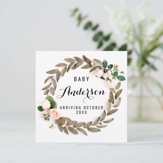 妊娠のお知らせ – 秋リース サンキューカード (スタンド正面)