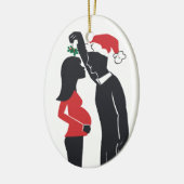 妊娠のオーナメントのお母さんの接吻 セラミックオーナメント (左)
