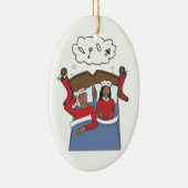 妊娠のクリスマスの装飾のアフリカ系アメリカ人 セラミックオーナメント (右)