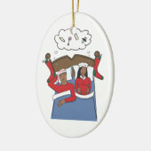 妊娠のクリスマスの装飾のアフリカ系アメリカ人 セラミックオーナメント (左)