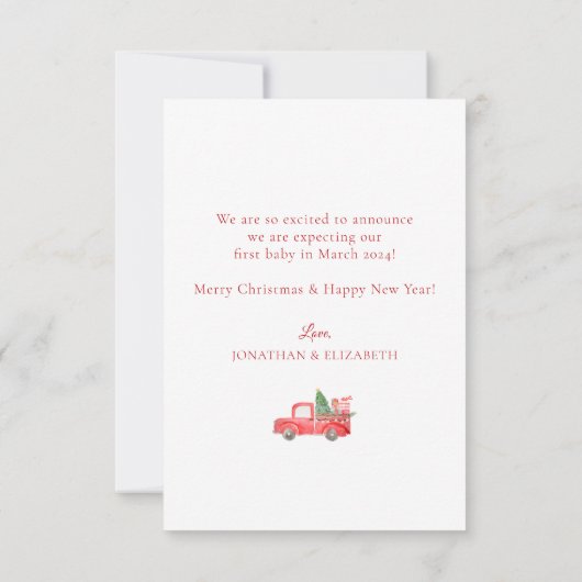 妊娠のクリスマスメリーのカードが増えるほど サンキューカード (裏面)