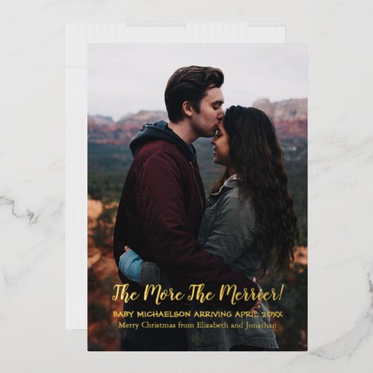 妊娠のメリー数が 箔シーズンカード (封筒)