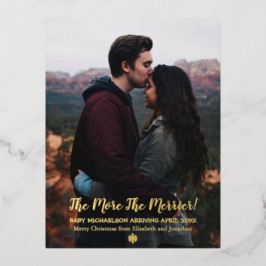 妊娠のメリー数が 箔シーズンポストカード (正面)