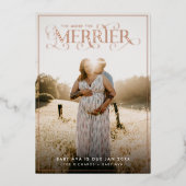 妊娠のメリー発表の写真 箔シーズンカード (正面)