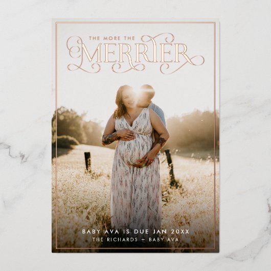 妊娠のメリー発表の写真 箔シーズンカード (正面)