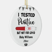 妊娠の前向きベビーをおもしろい検査 セラミックオーナメント (右)