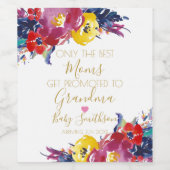 妊娠の告知お最高の母さんのみ ワインラベル (シングルラベル)