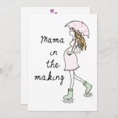 妊娠の告知カードを作っているママ シーズンカード (正面/裏面)