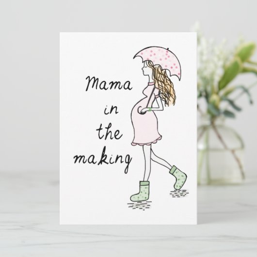 妊娠の告知カードを作っているママ シーズンカード (スタンド正面)