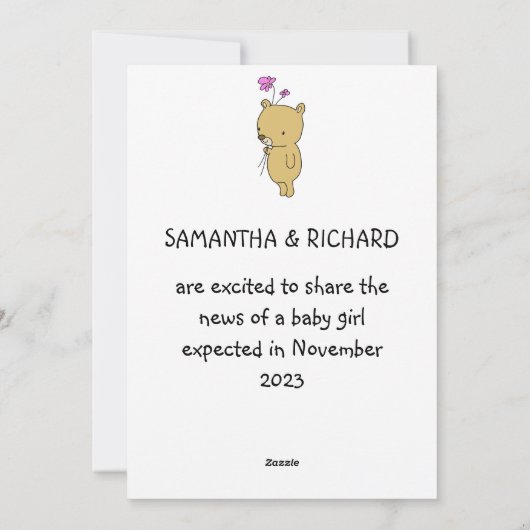 妊娠の告知カードを作っているママ シーズンカード (裏面)