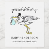 妊娠の告知ストーク特別配達 ワインラベル (シングルラベル)