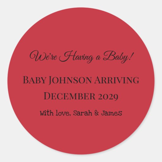 妊娠の告知！ ラウンドシール (正面)