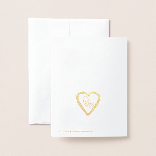 妊娠の告知 箔カード (裏面封筒付き)