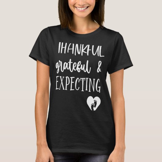 妊娠の感謝グラフィックティー感謝グラテフ Tシャツ (正面)