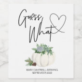 妊娠の推測どのようなベビーが感謝祭を明らかにする秋 ワインラベル (シングルラベル)