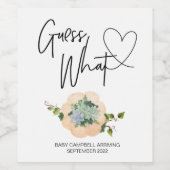 妊娠の推測どのようなベビーが感謝祭を明らかにする秋 ワインラベル (シングルラベル)