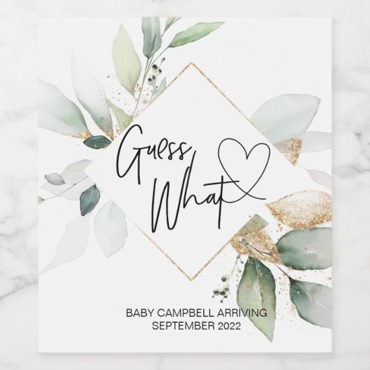 妊娠の推測どのようなベビーはユーカリを明らかにする ワインラベル (シングルラベル)