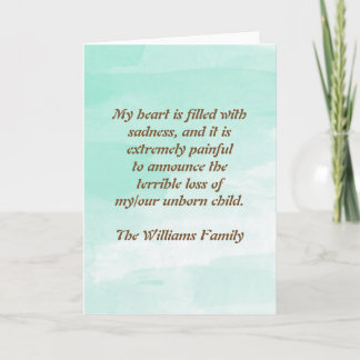 妊娠の損失の発表 案内状