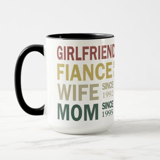 妊娠の暴露/新しい母の日付&フォトコーヒー マグカップ (左)