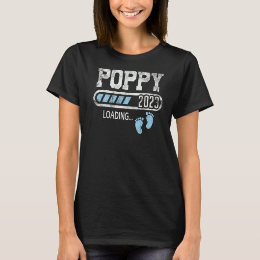 妊娠の発表のためのメンズポピー2023ロード Tシャツ (正面)