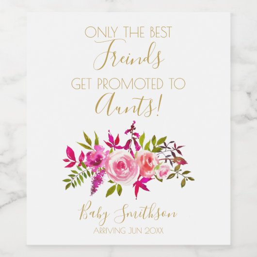 妊娠の発表のみ最高のの友人 ワインラベル (シングルラベル)