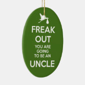 妊娠の発表のクリスマスは叔父さんにあります セラミックオーナメント (右)